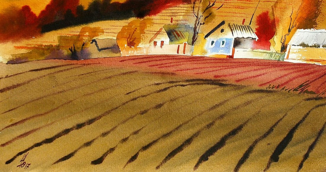 Watercolor painting October Egor Ktpatunov - 4