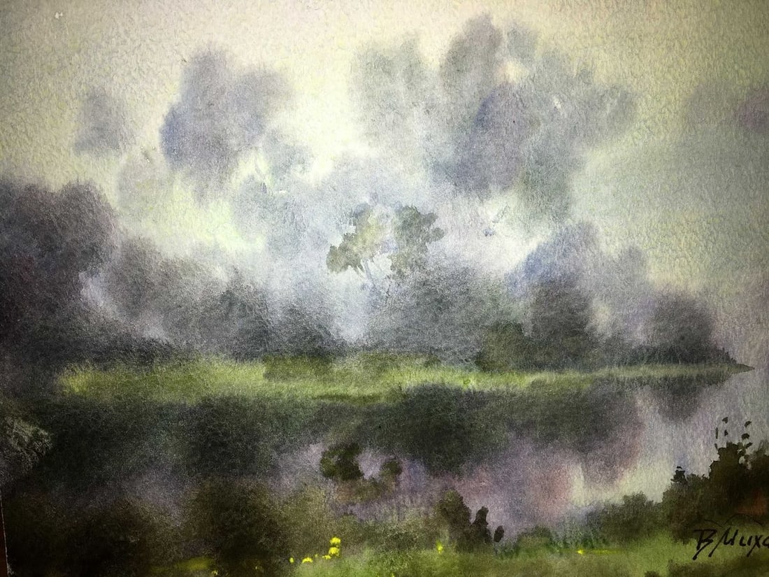 Swamp watercolor painting Viktor Mikhailichenko - 6