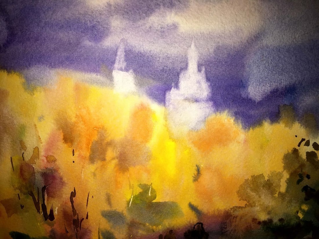 Fields watercolor painting Viktor Mikhailichenko - 7