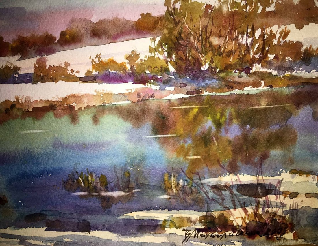 Early spring watercolor painting Viktor Mikhailichenko - 3