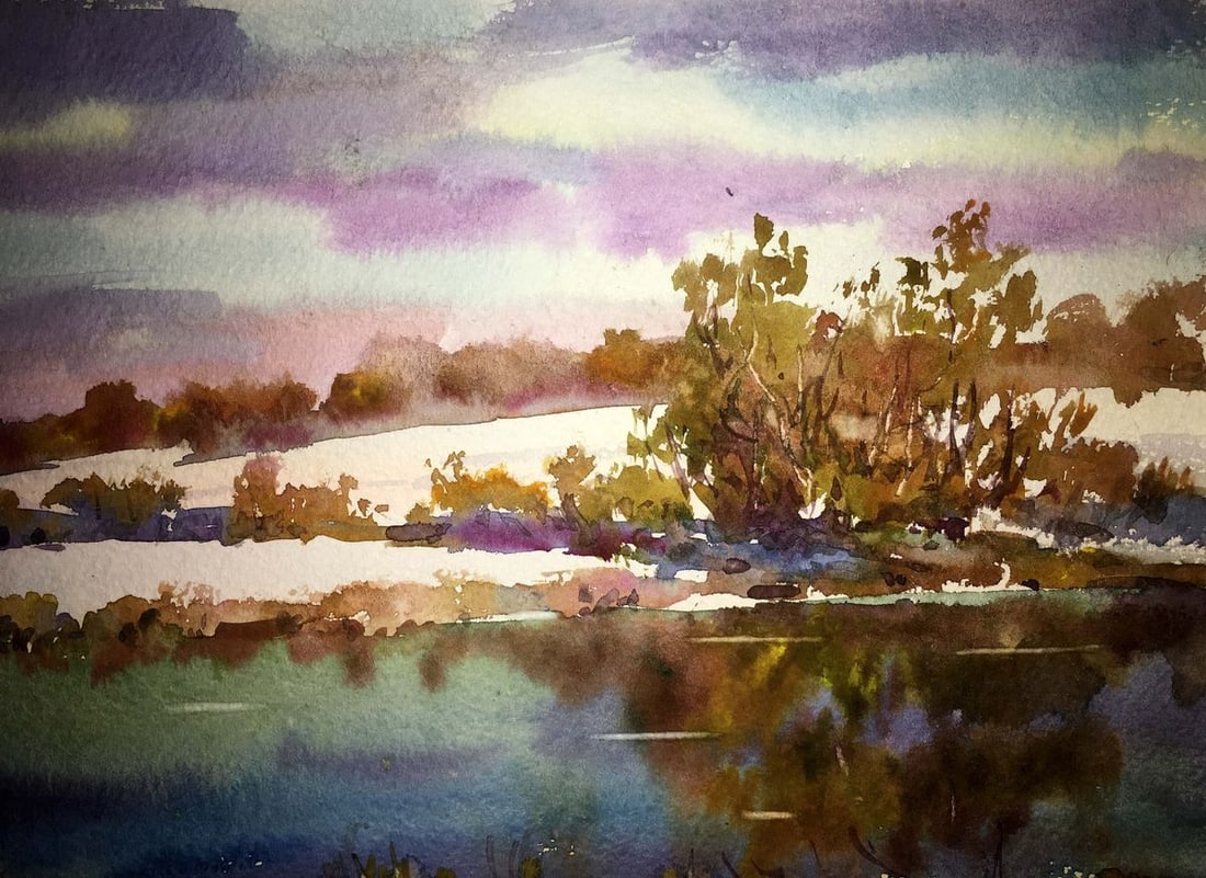 Early spring watercolor painting Viktor Mikhailichenko - 4