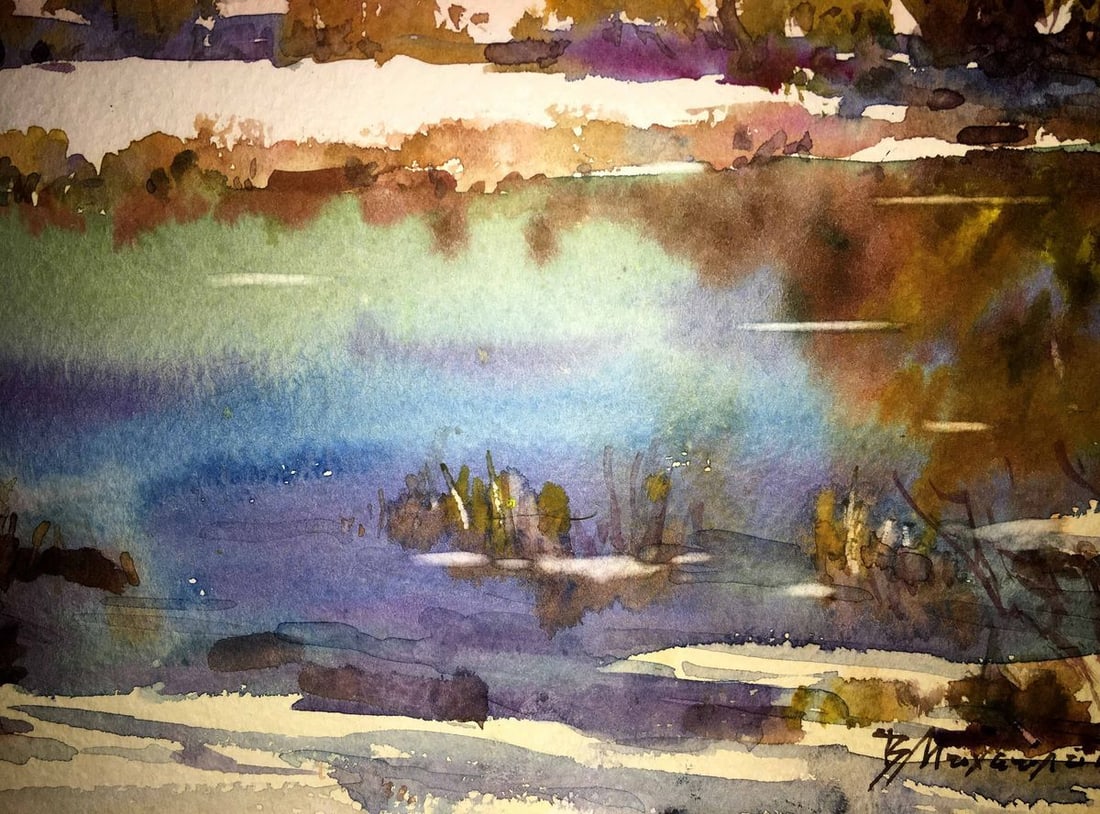 Early spring watercolor painting Viktor Mikhailichenko - 5