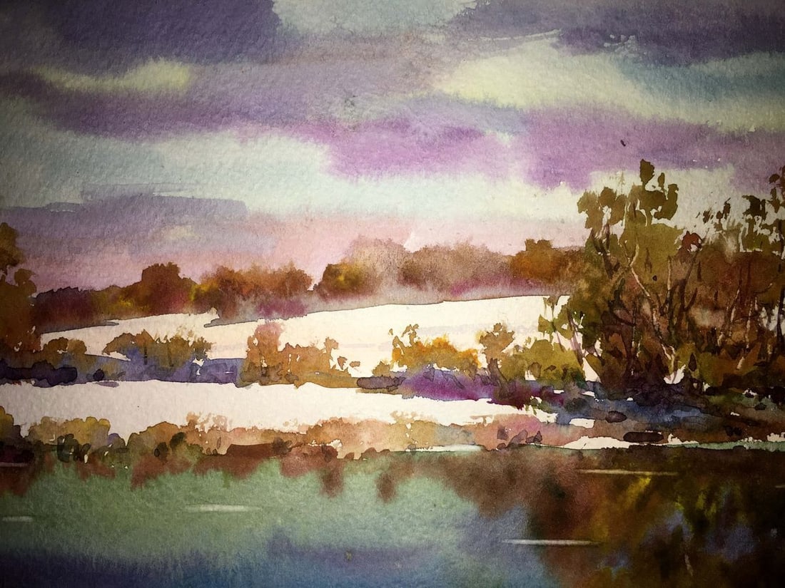 Early spring watercolor painting Viktor Mikhailichenko - 6
