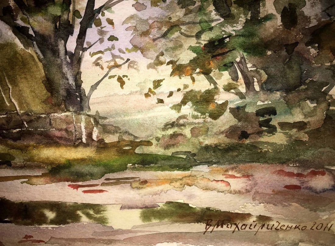 Forest watercolor painting Viktor Mikhailichenko - 4