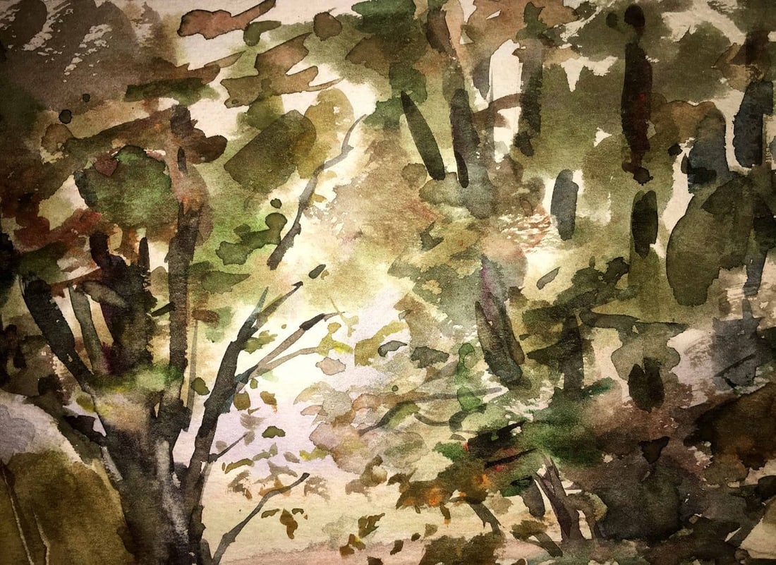 Forest watercolor painting Viktor Mikhailichenko - 5