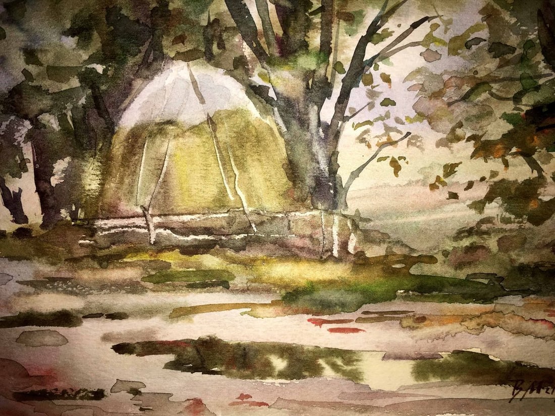 Forest watercolor painting Viktor Mikhailichenko - 6