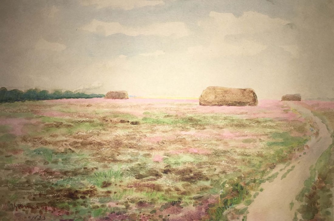 Clover field watercolor painting Ivan Kirillovich Zyupka - 3