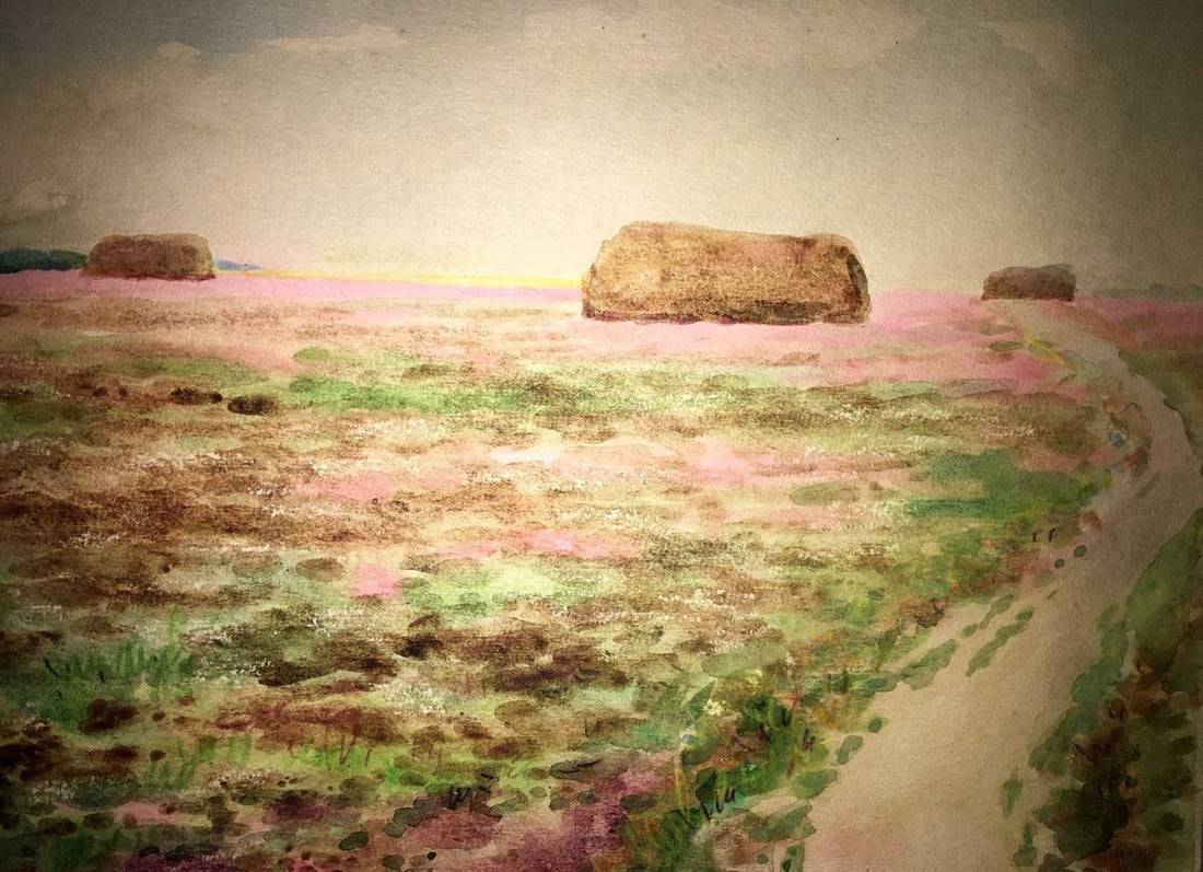 Clover field watercolor painting Ivan Kirillovich Zyupka - 5