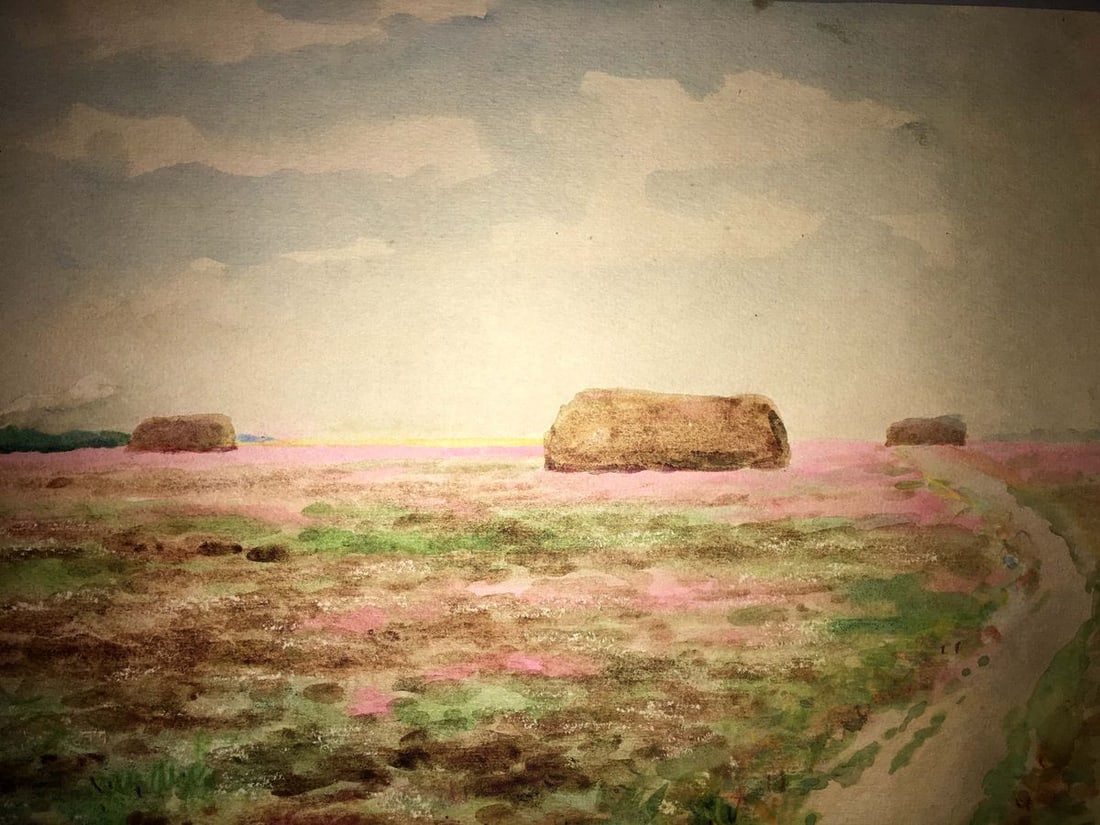 Clover field watercolor painting Ivan Kirillovich Zyupka - 6