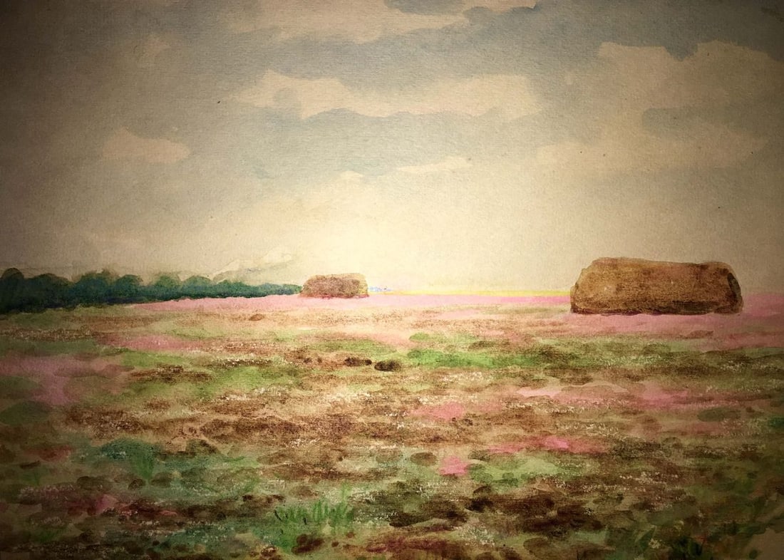 Clover field watercolor painting Ivan Kirillovich Zyupka - 8