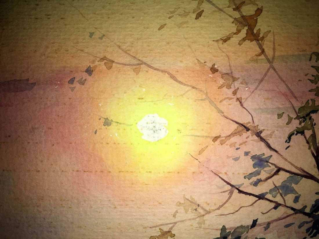 Sunset watercolor painting Nikolai Bendrik - 6