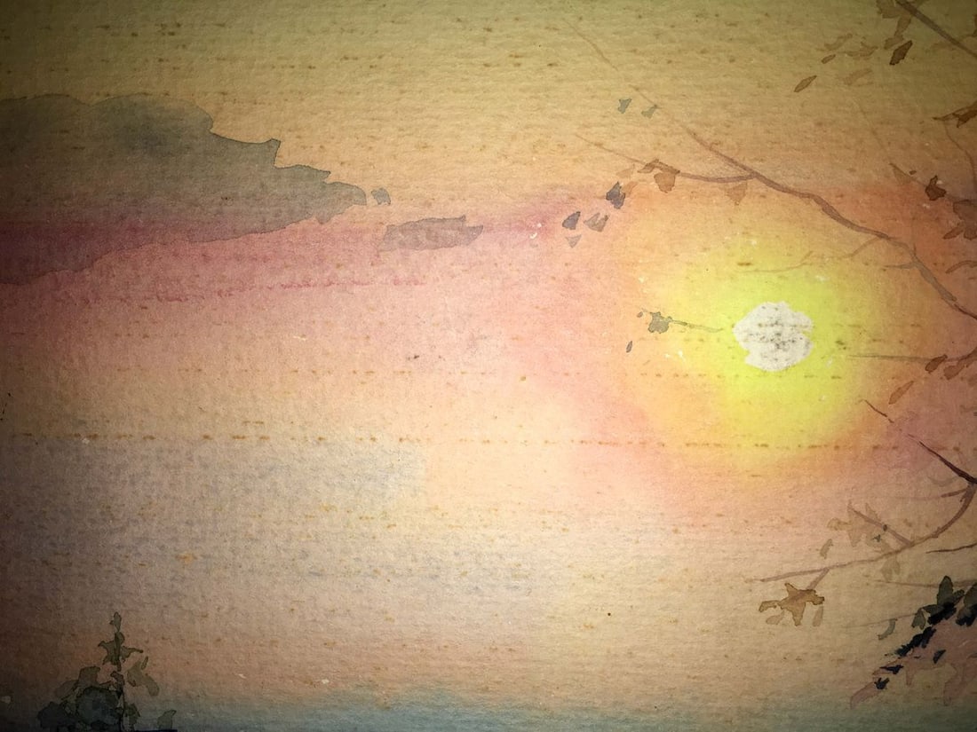 Sunset watercolor painting Nikolai Bendrik - 7