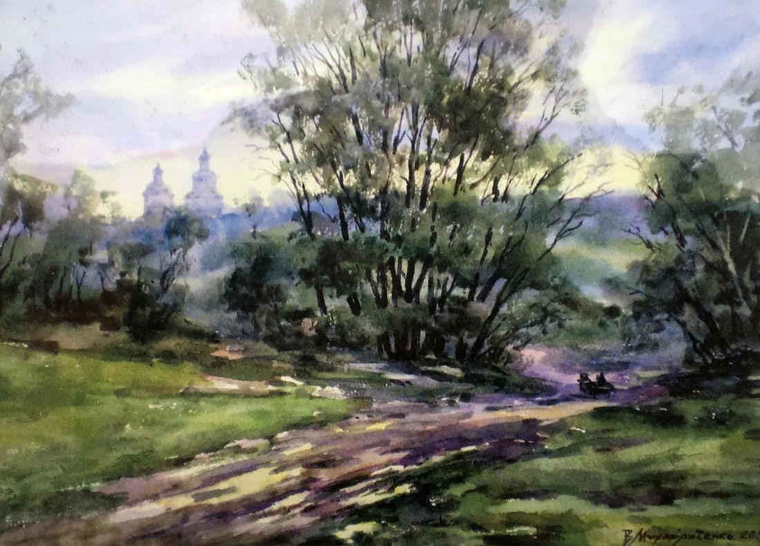 After the rain watecolor painting Viktor Mikhailichenko - 2