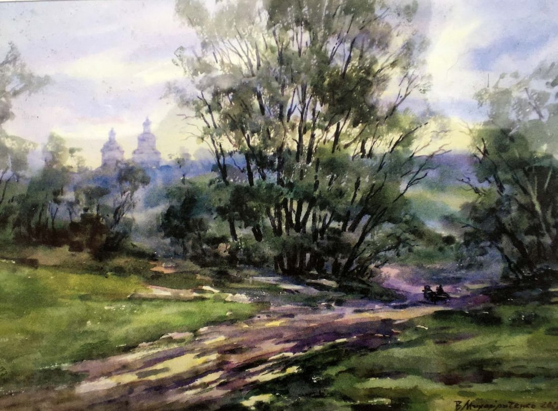 After the rain watecolor painting Viktor Mikhailichenko - 3