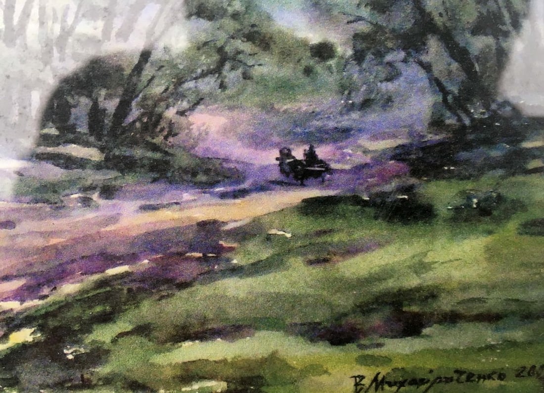After the rain watecolor painting Viktor Mikhailichenko - 4
