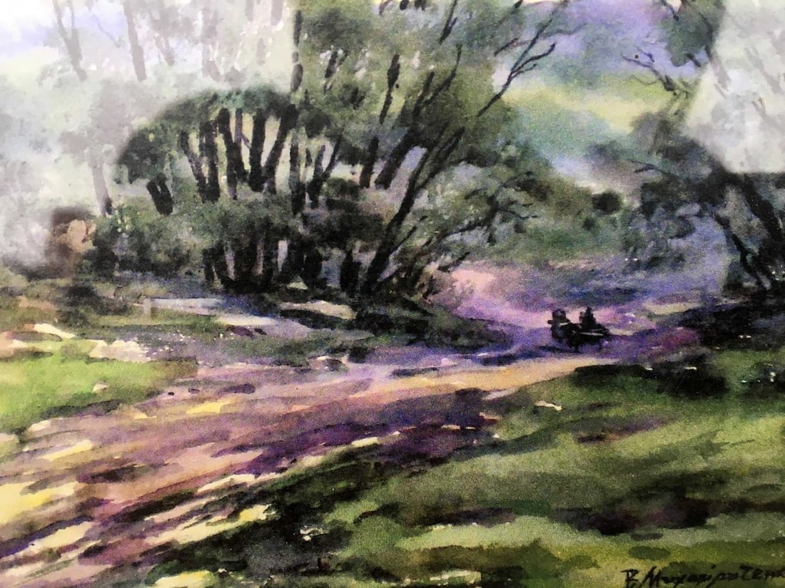 After the rain watecolor painting Viktor Mikhailichenko - 5