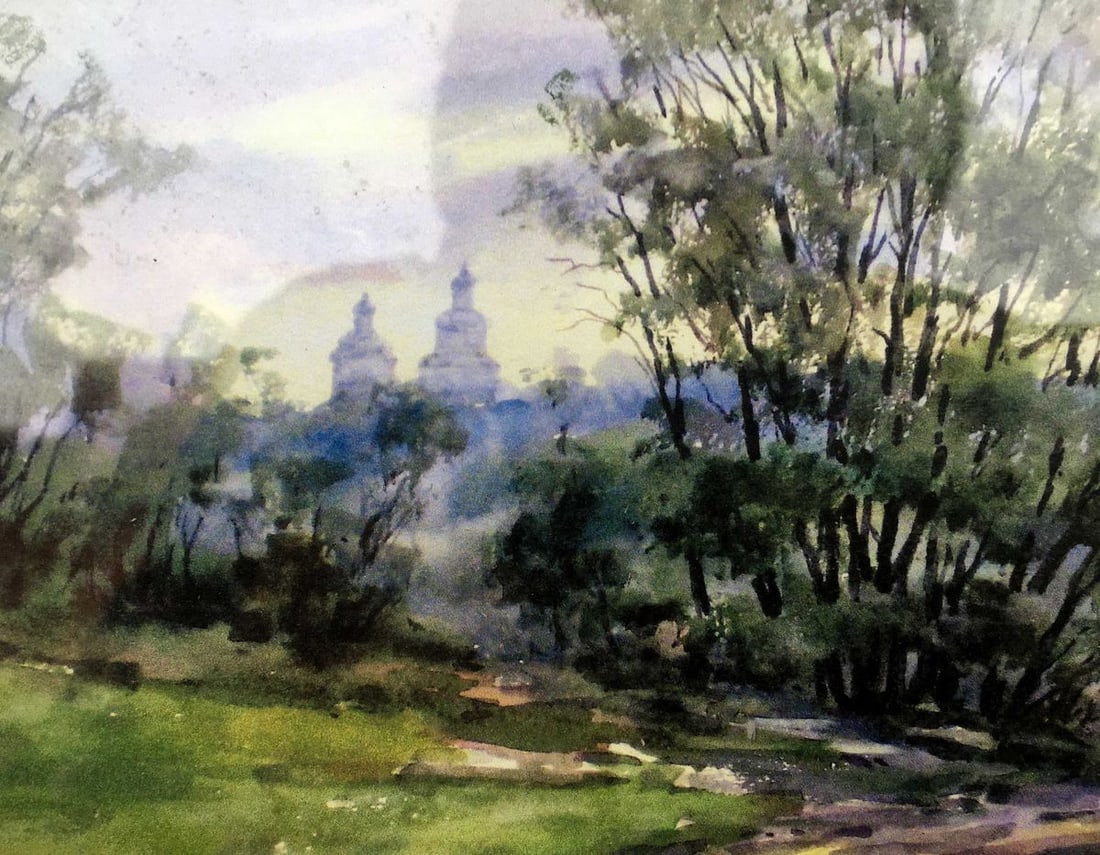 After the rain watecolor painting Viktor Mikhailichenko - 7