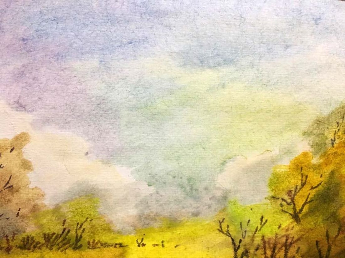 Summer landscape watercolor painting A. Horov - 7