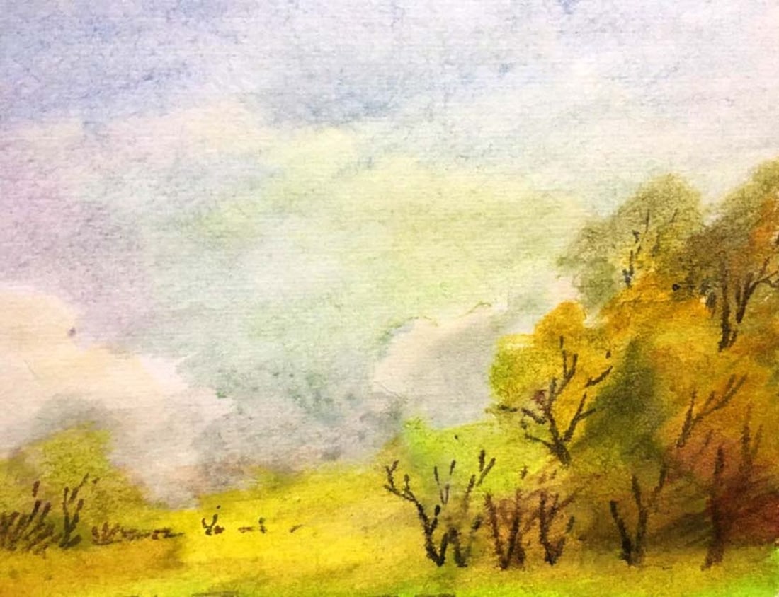 Summer landscape watercolor painting A. Horov - 8