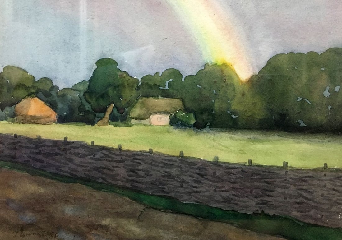 Watercolor painting Landscape with a rainbow Tsyupka Ivan Kirillovich - 2