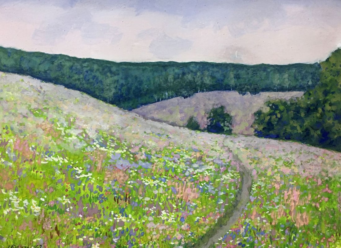 Watercolor painting Flower field Ivan Kirillovich Tsyupka - 2