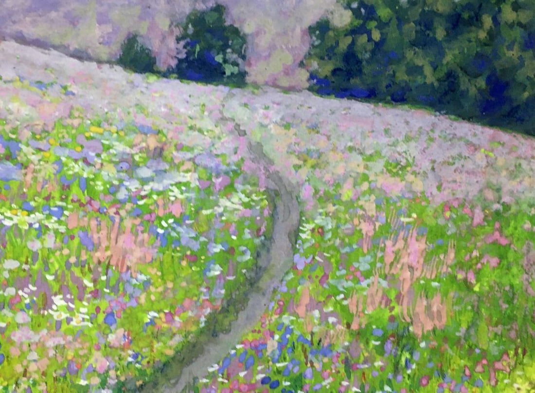 Watercolor painting Flower field Ivan Kirillovich Tsyupka - 6
