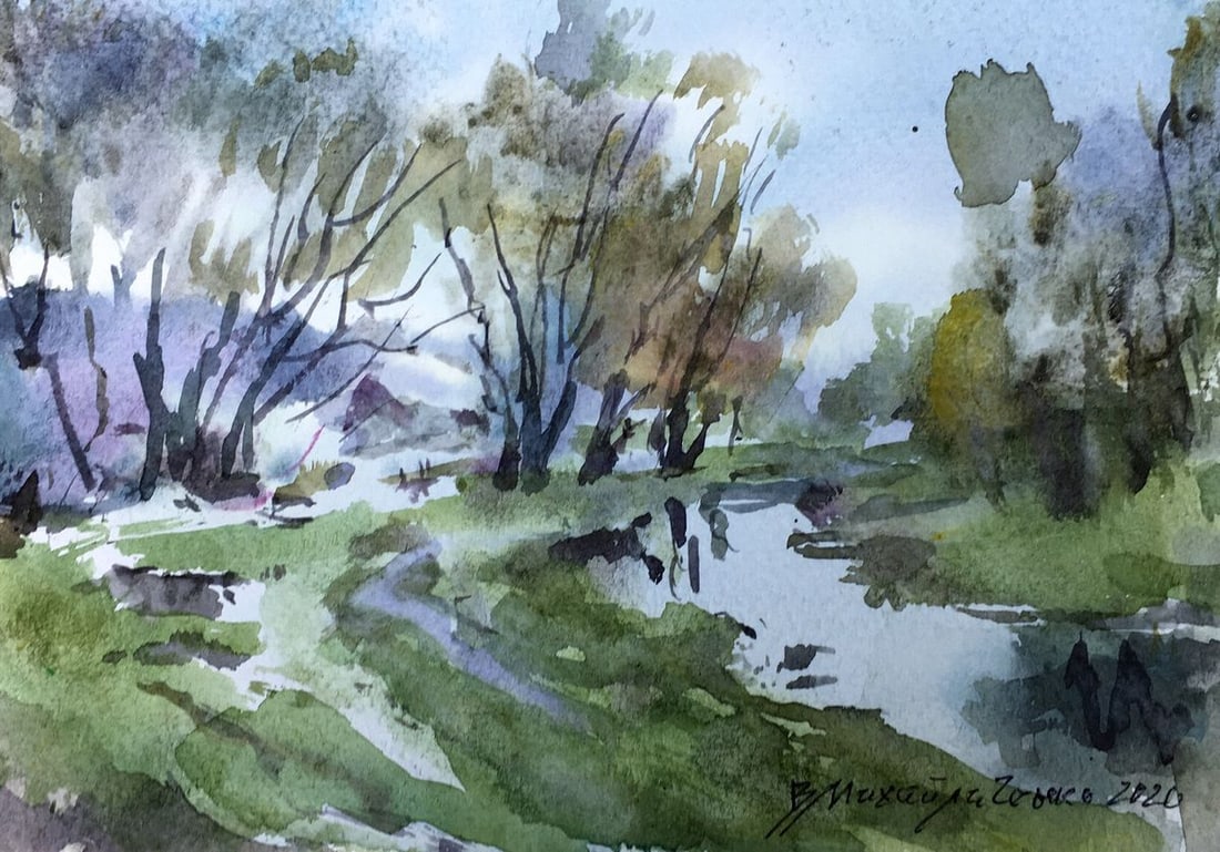 Watercolor painting After the rain Viktor Mikhailichenko (1 of 6)