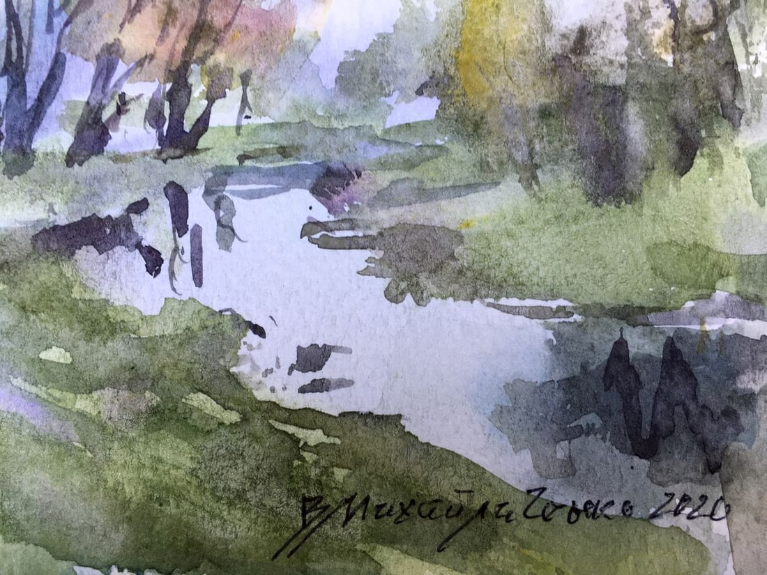 Watercolor painting After the rain Viktor Mikhailichenko - 5