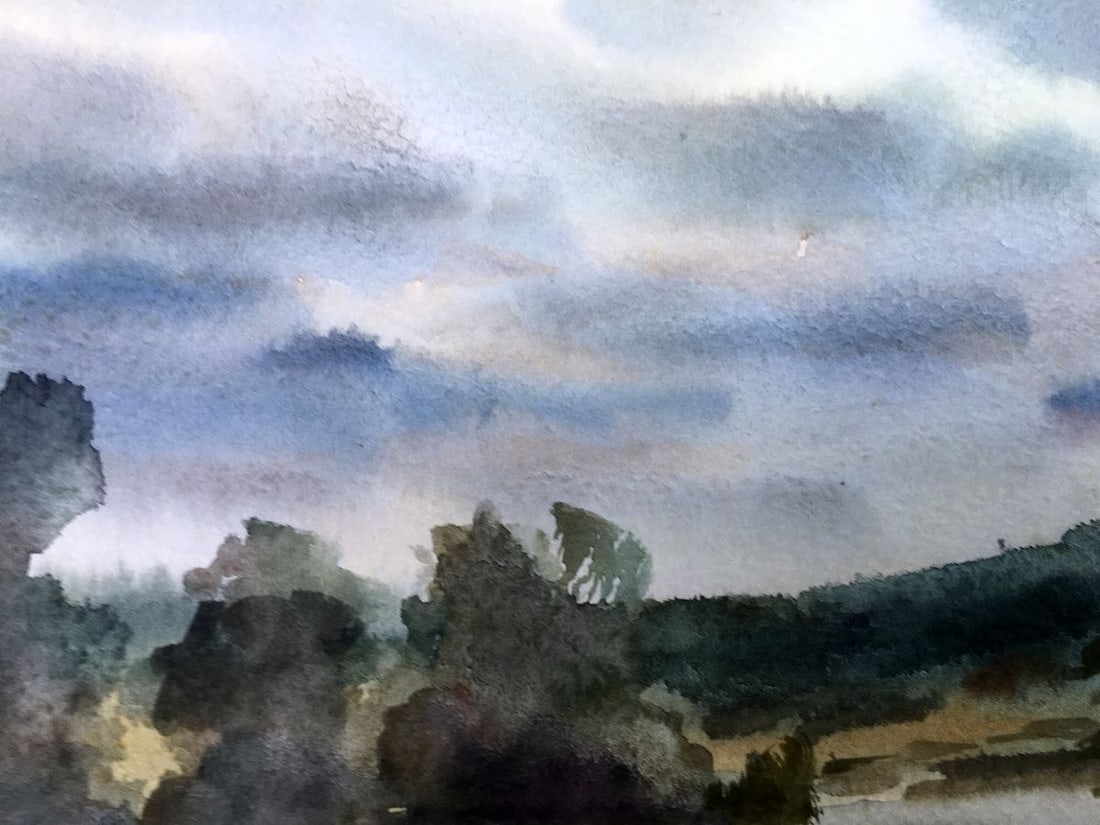 Watercolor painting Before the rain Viktor Mikhailichenko - 2