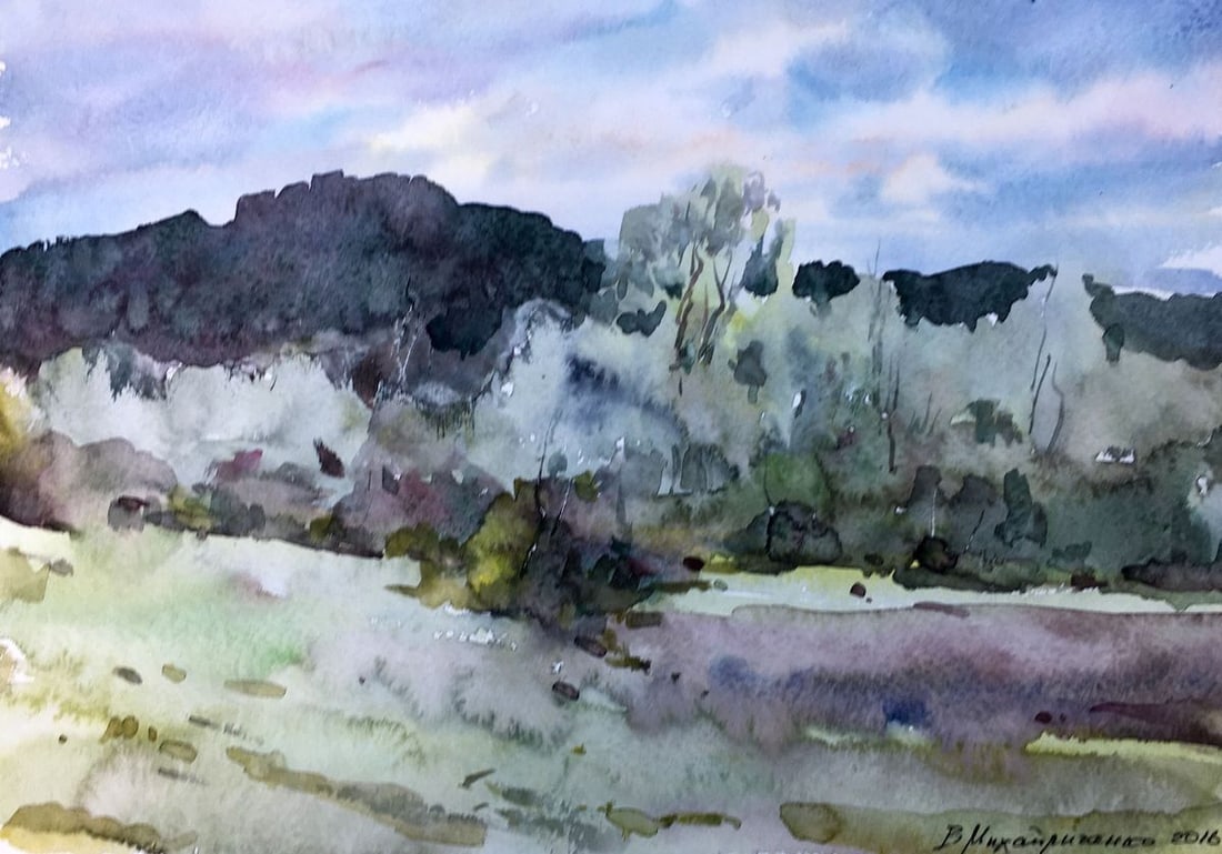 Watercolor painting Spring Viktor Mikhailichenko (1 of 7)