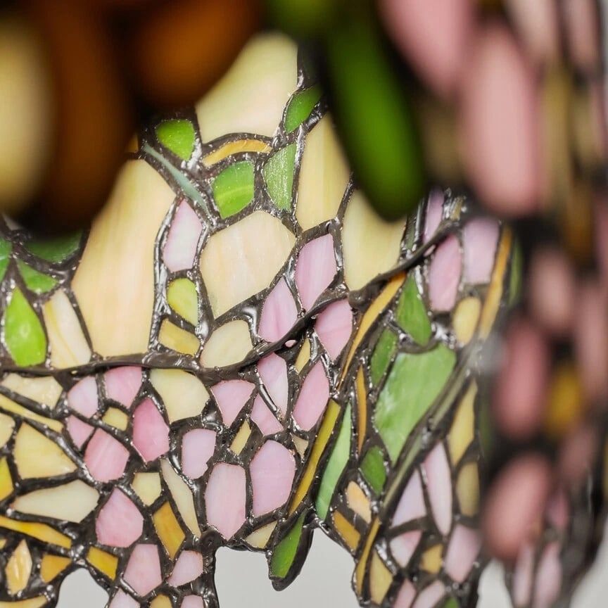 31.75" Cherry Blossoms Stained Glass Table Lamp - 7