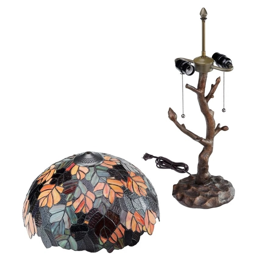 24.5"H Fall Tree Stained Glass Table Lamp - 8
