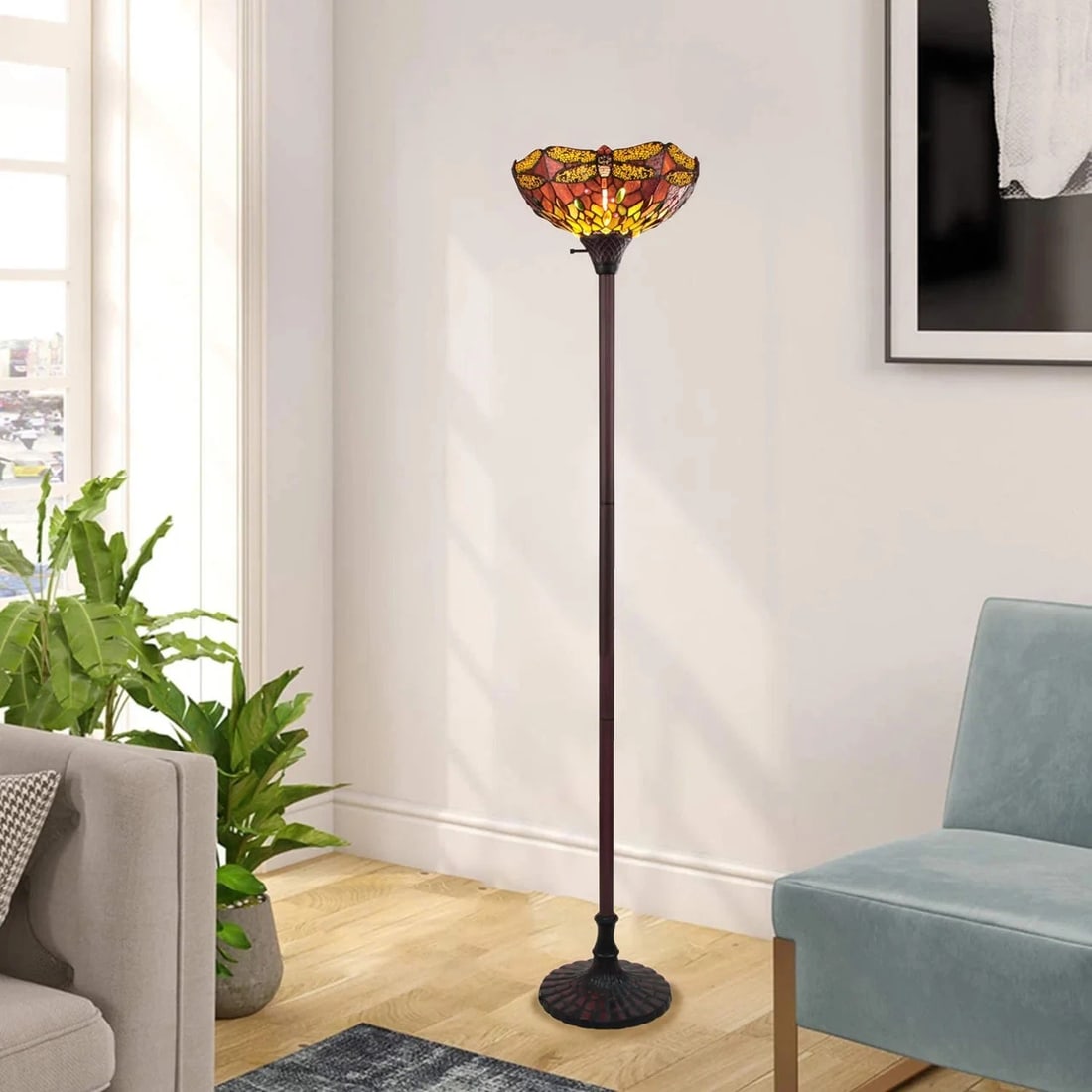 69.49" Stained Glass Floor Lamp - 5