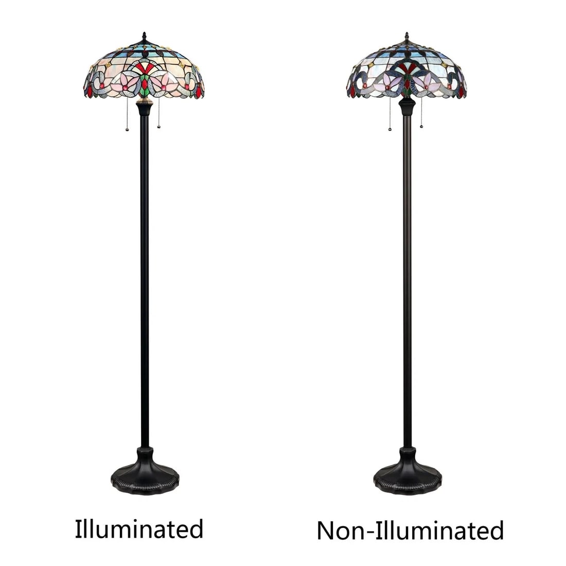67.3" Stained Glass Floor Lamp - 5