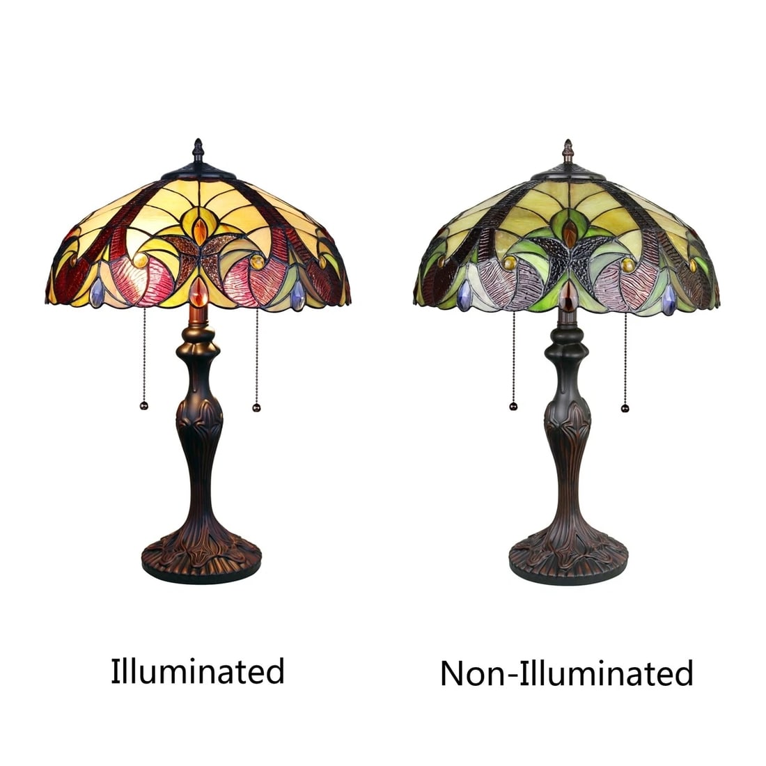 23 1/4" Stained Glass Table Lamp - 5