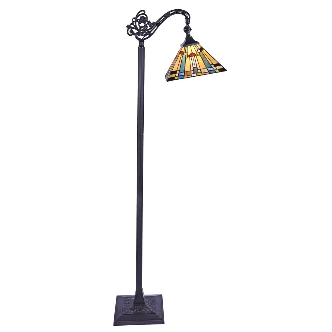 Stained Glass Mission Reading Floor Lamp: 16" Stained Glass Semi Flush Ceiling Uplight Reserve: $200 Shipping: Domestic: Flat-rate of $65 to anywhere within the contiguous U.S. International: Foreign shipping rates are determined by