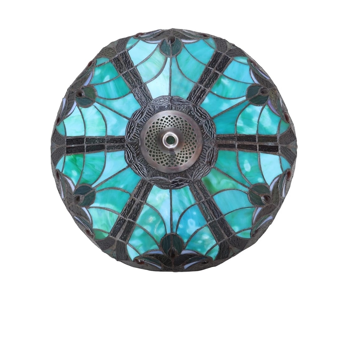 15.75" Stained Glass Semi Flush Ceiling Uplight - 7