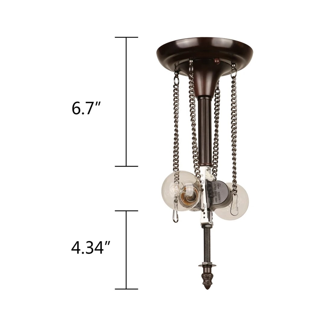 15.75" Stained Glass Semi Flush Ceiling Uplight - 4