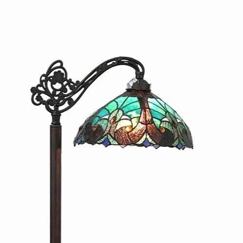 60" Stained Glass Reading Floor Lamp: 23" Stained Glass Amber Dragonfly Table Lamp Reserve: $190 Shipping: Domestic: Flat-rate of $45 to anywhere within the contiguous U.S. International: Foreign shipping rates are determined by destinati