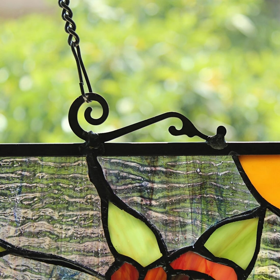 24.8" Stained Glass Window Hanging Panel Suncatcher - 5