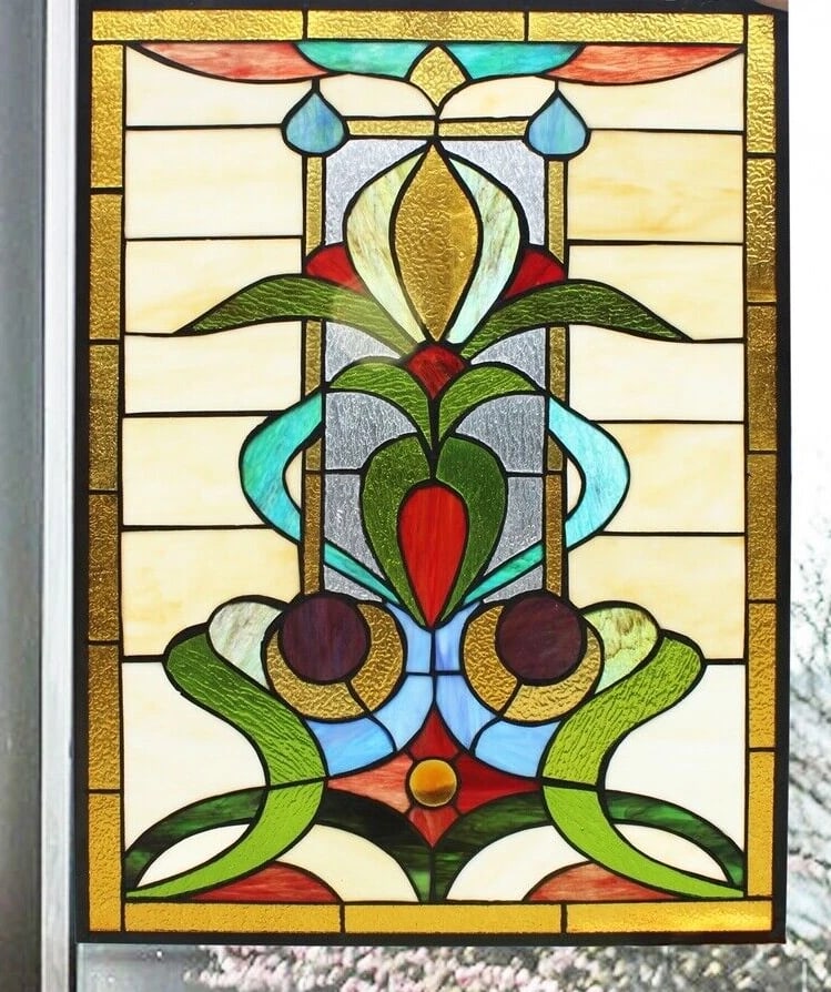 25" Stained Glass Window Hanging Panel Suncatcher - 4