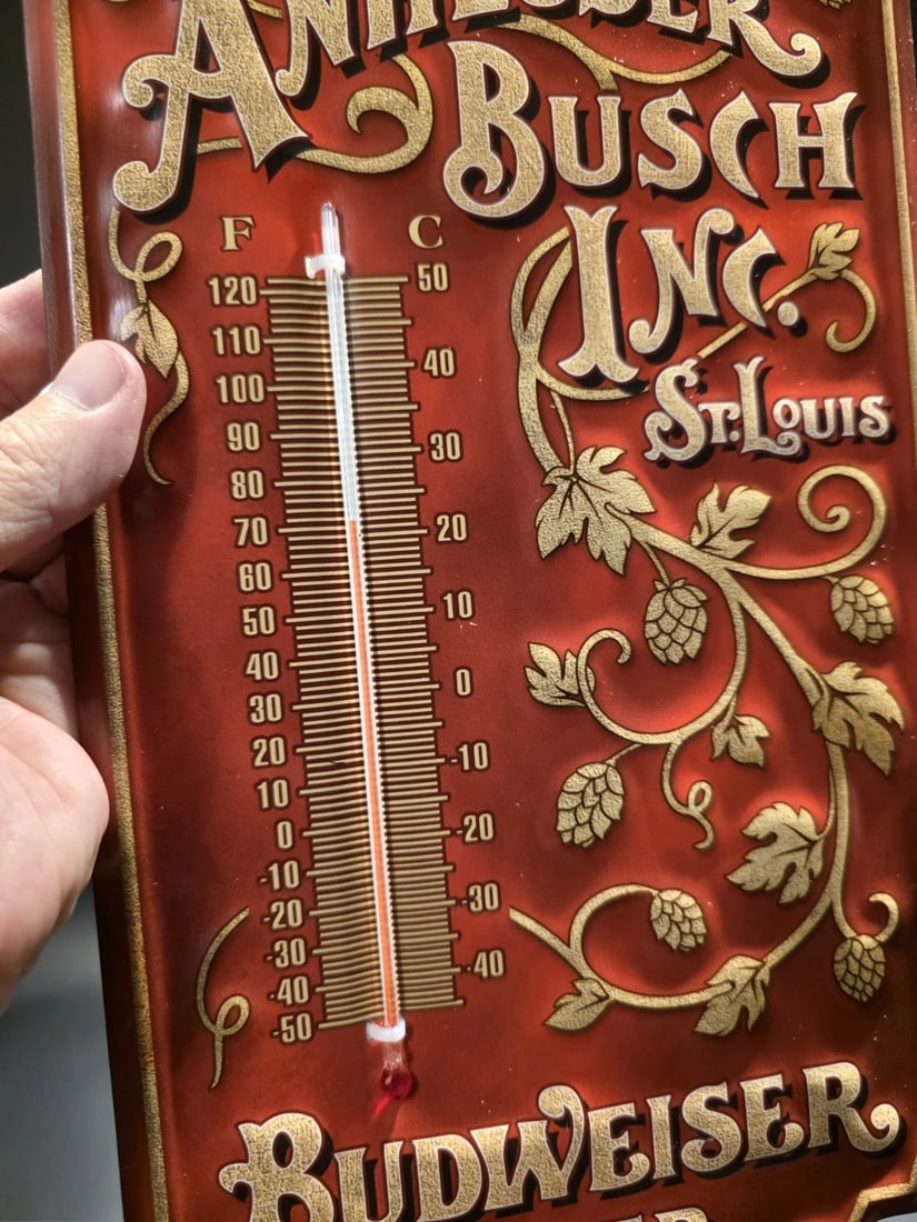 Anheuser Busch Budweiser Wall Thermometer Sign - 2