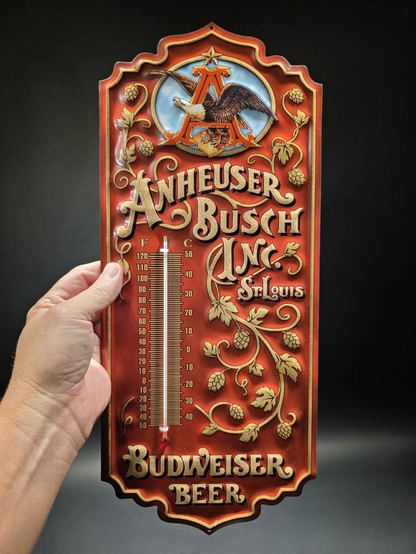 Anheuser Busch Budweiser Wall Thermometer Sign - 3
