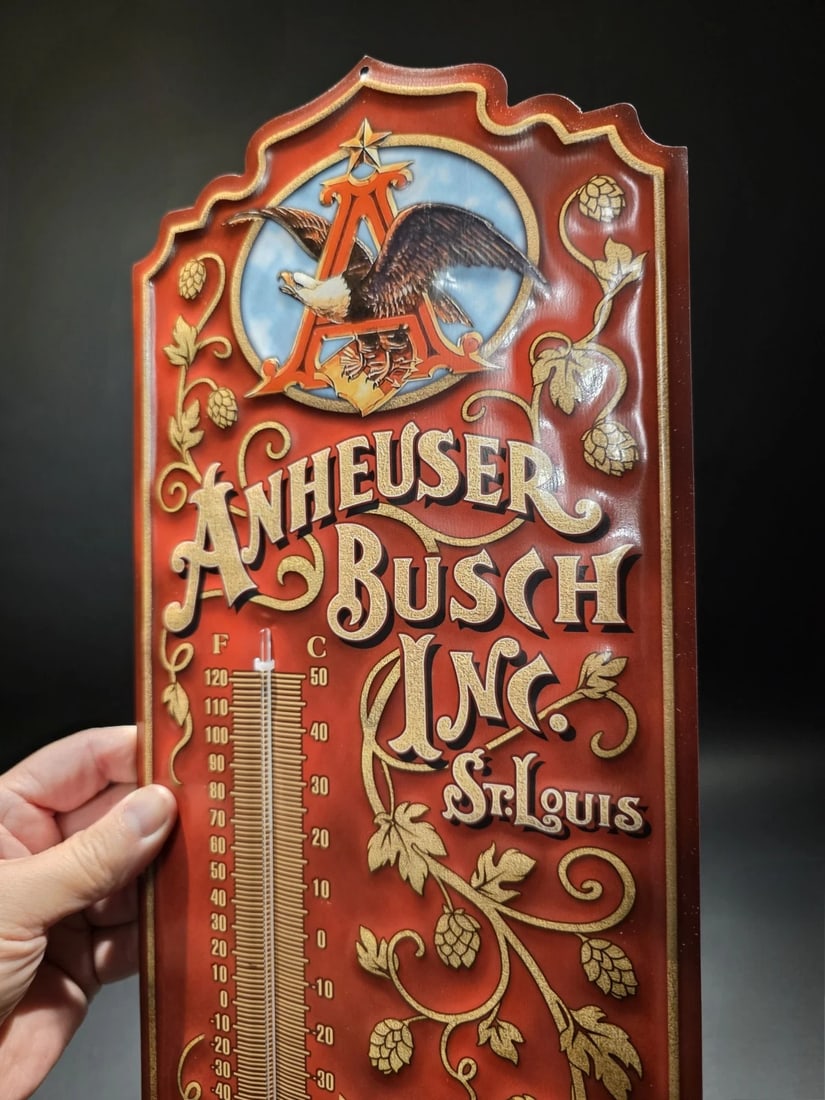 Anheuser Busch Budweiser Wall Thermometer Sign - 4