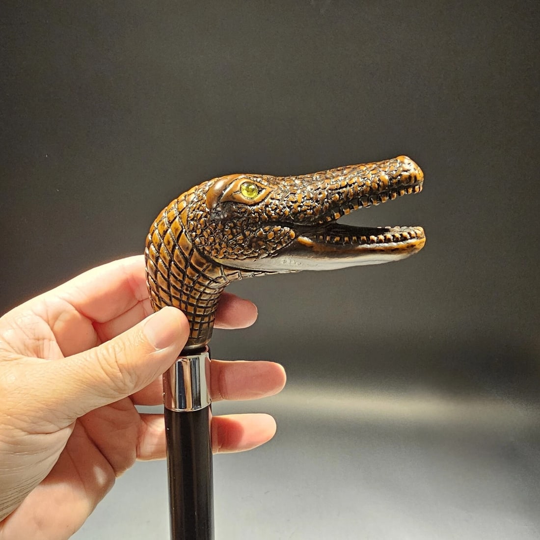 36" Gator Head Walking Stick Cane - 2