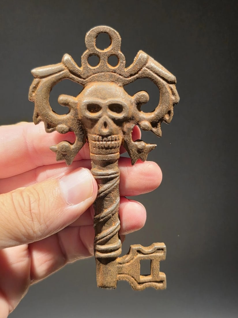 4" Large Iron Skeleton Key - 11