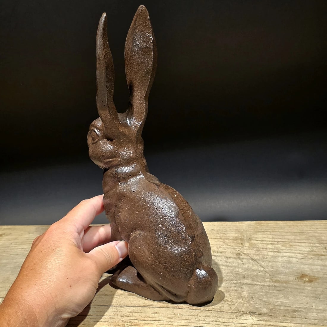 Cast Iron Rabbit Door Stop Hare Statue - 3