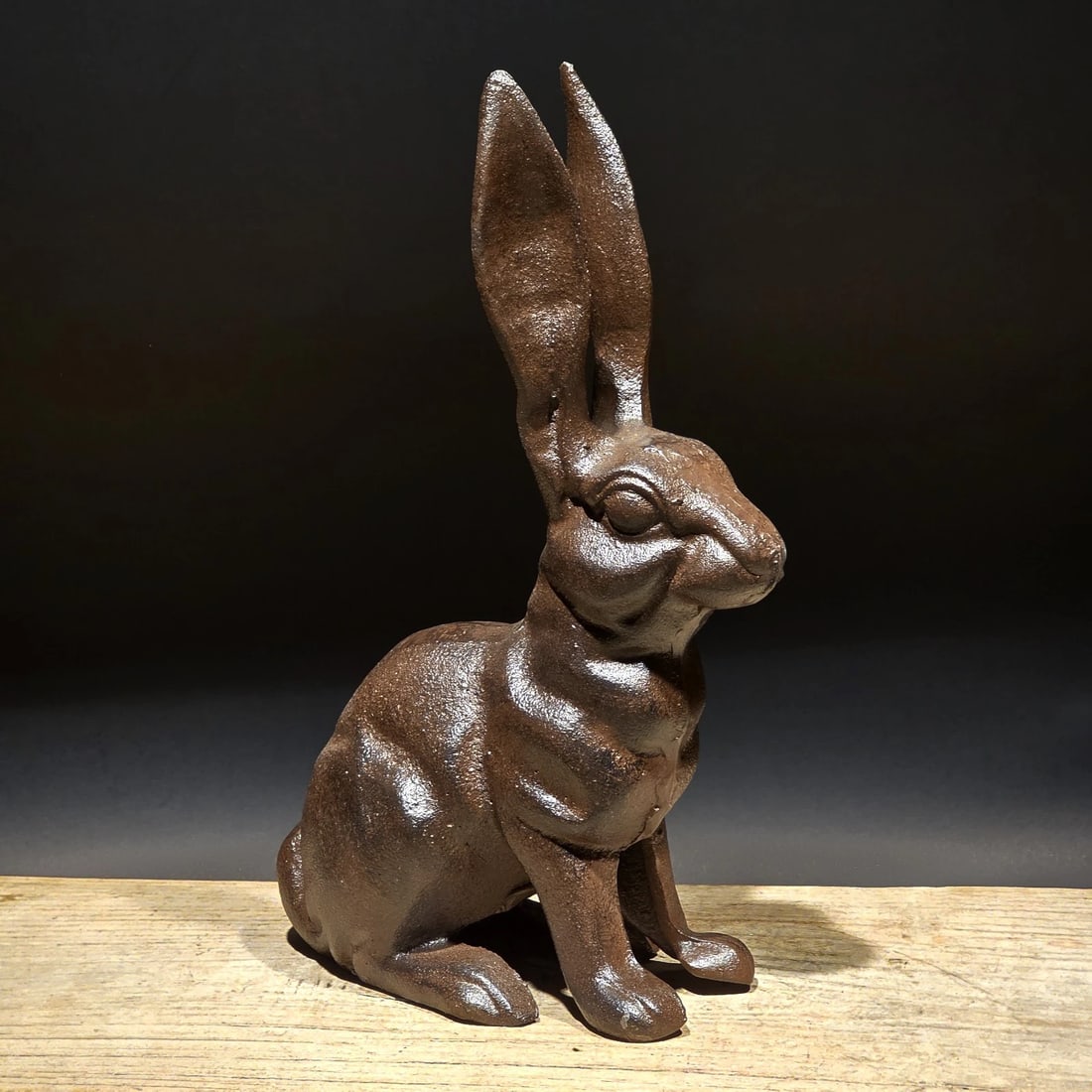 Cast Iron Rabbit Door Stop Hare Statue - 4