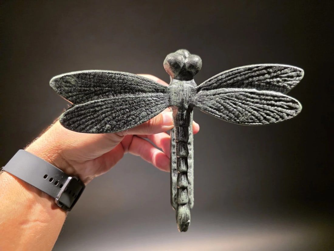 7" Verdigris Cast Iron Dragonfly Door Knocker - 2