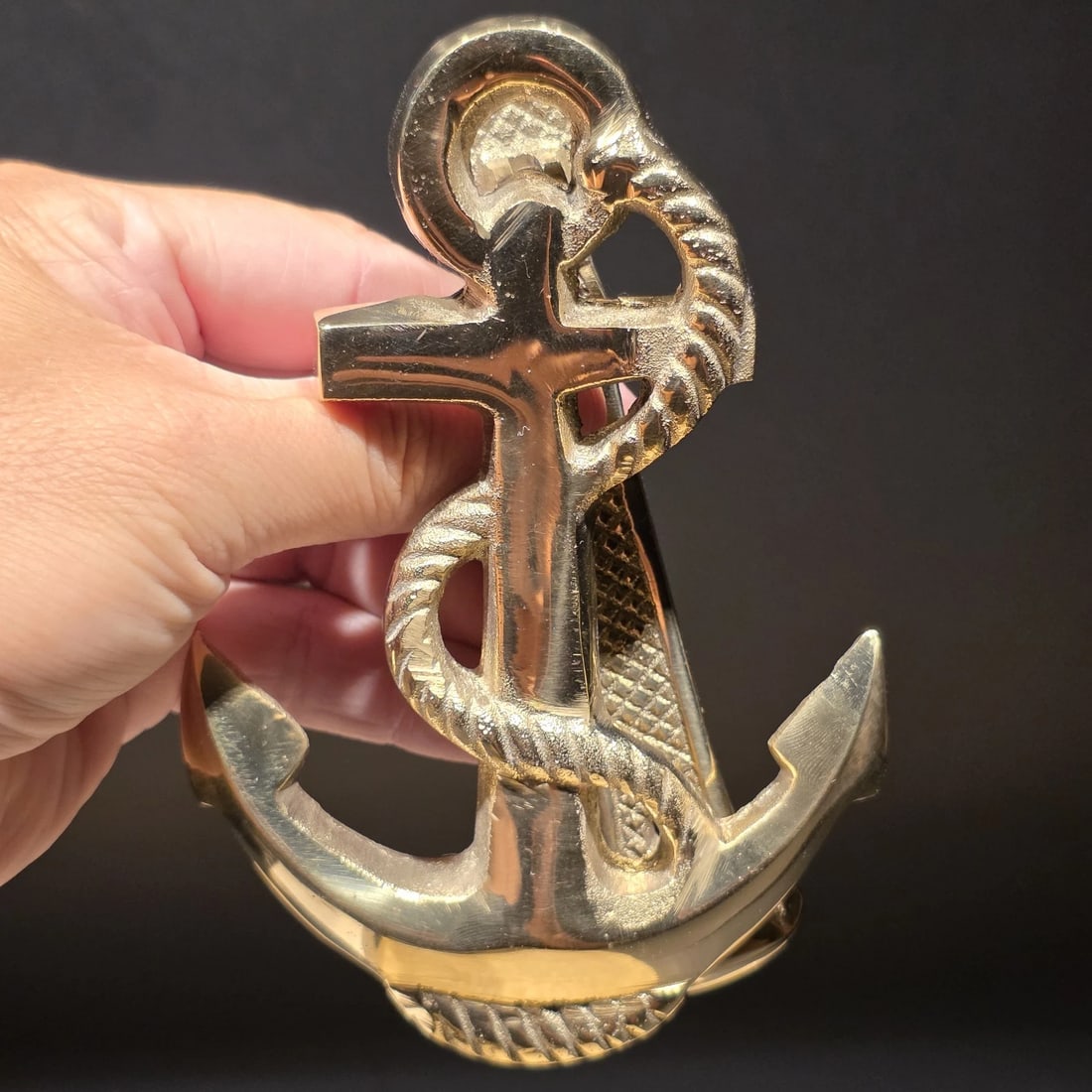 6" Brass Anchor Door Knocker - 4